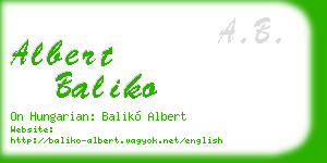 albert baliko business card